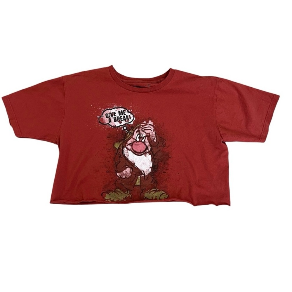 Oversized Cropped Disney Grumpy "Give Me A Break!" Crew Neck Tee